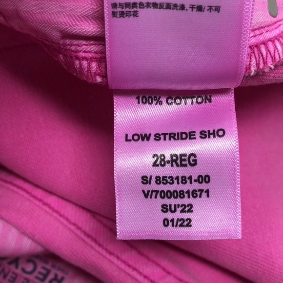 GAP Low Stride Short High Waist Denim Pink Jean Size 28/6R - Picture 11 of 14